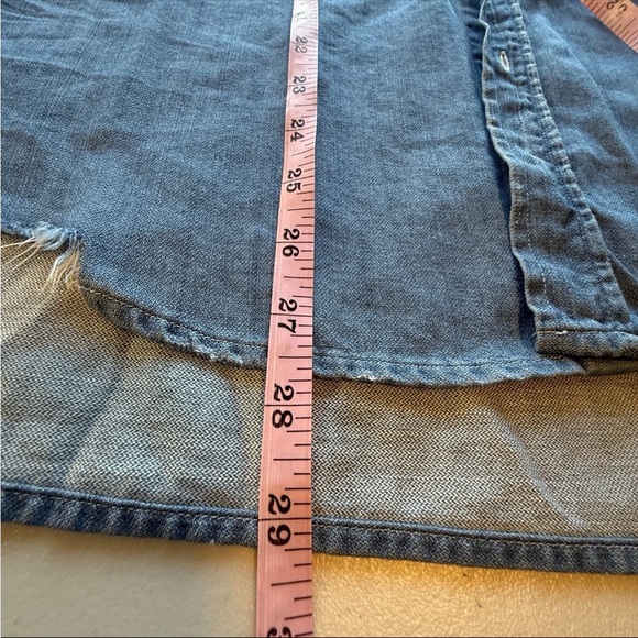 Frank & Eileen Womens Eileen Button Up Top Size M Blue Distressed Denim Shirt - Picture 4 of 10